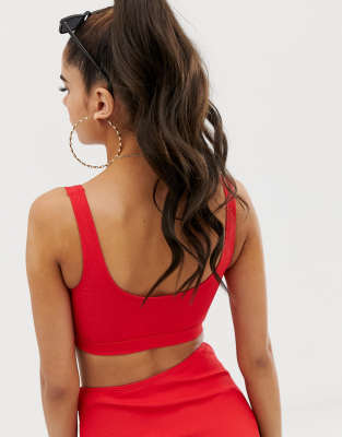 asos red crop top