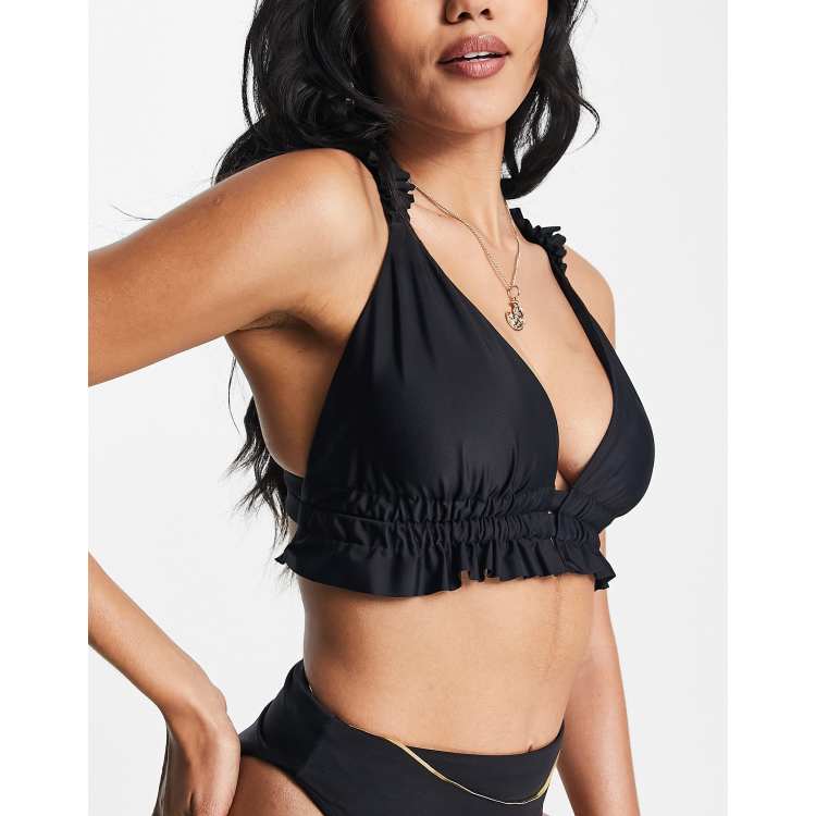 ASOS FULLER BUST Textured Frill Supportive Triangle Bikini Top DD-F -  ShopperBoard