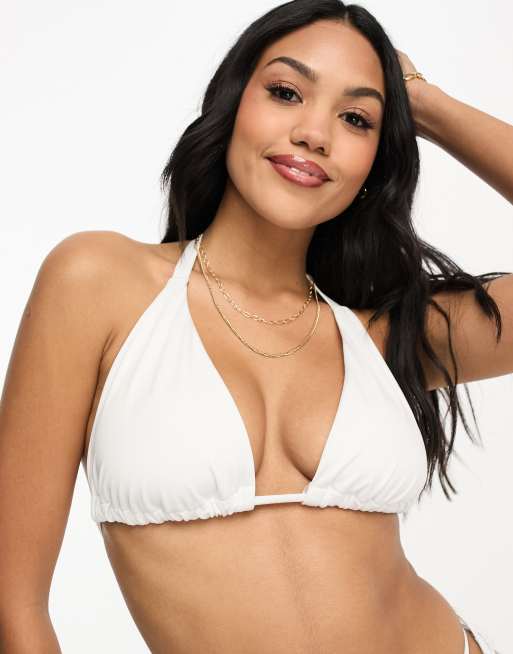 ASOS Fuller Bust Exclusive Soft Triangle Bikini Top Dd-g in White