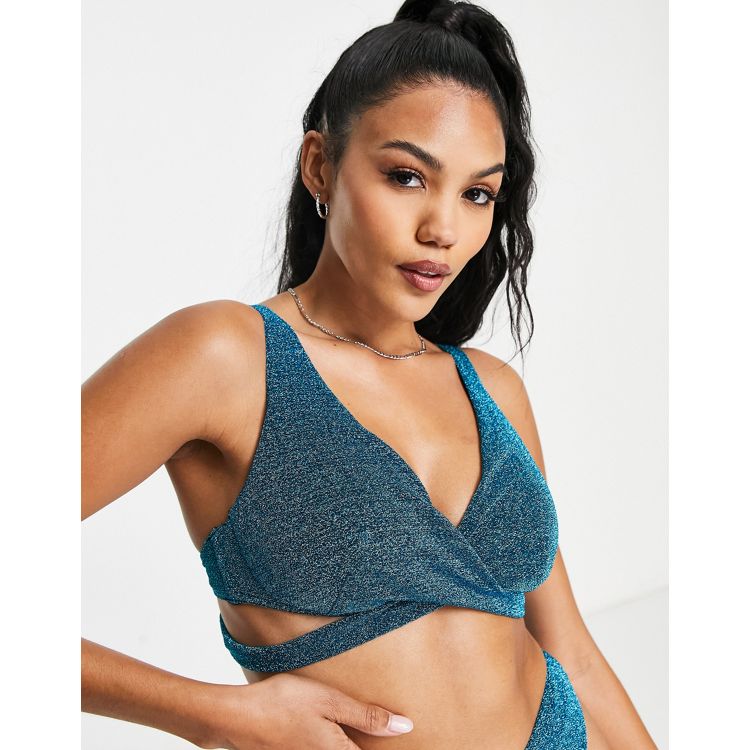 ASOS DESIGN Fuller Bust mix and match underwired wrap bikini top