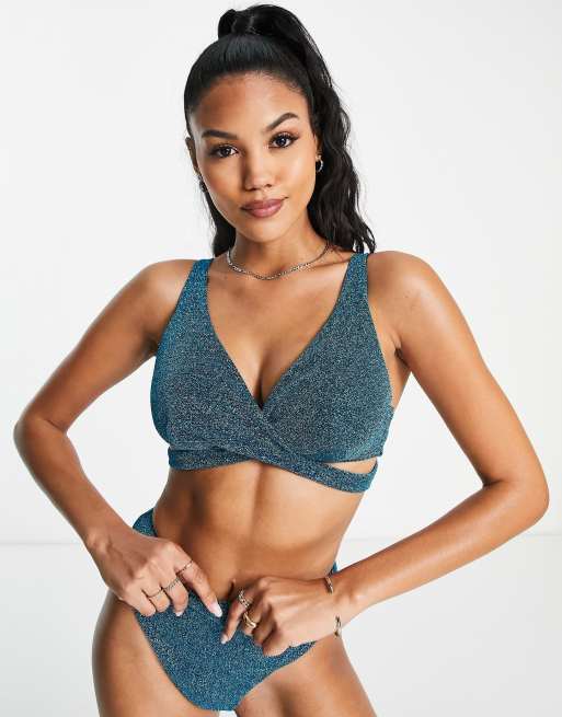 ASOS DESIGN Fuller Bust mix and match underwire wrap bikini top in