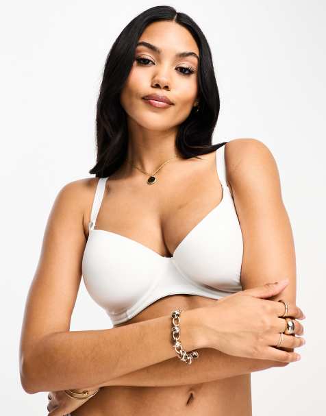 ASOS DESIGN Fuller Bust molded T-shirt bra in white - view 1