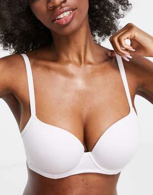 ASOS DESIGN Fuller Bust moulded microfiber T-shirt bra in white