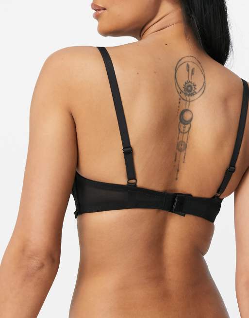 ASOS DESIGN Fuller Bust padded plunge t-shirt bra with underwire in black, 2 of 4