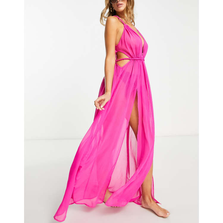knee length dresses for ladies Adrianna Papell Floral Embroidered Maxi Dress with Flutter Sleeves
