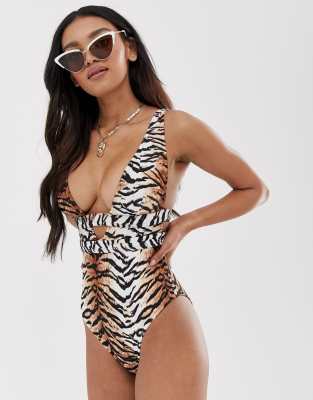 tiger print swimwear