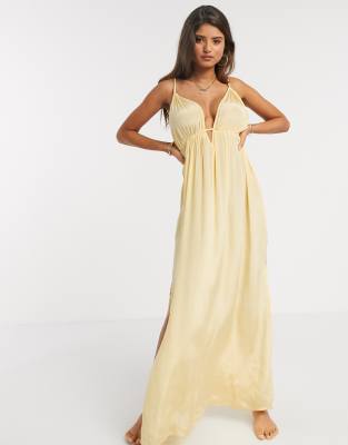 yellow beach maxi dress