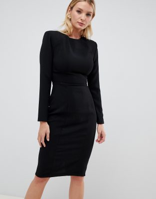 black shoulder pad dress