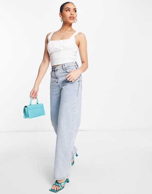 ASOS DESIGN Fuller Bust square neck bust seam tank top in white, 4 of 4