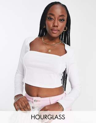 white long sleeve crop top asos