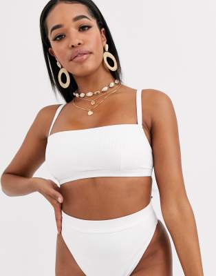 asos white bikini top