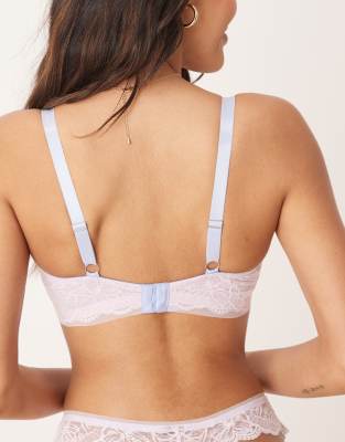 Asos Design Fuller Bust Stevie Lace Underwire Bra With Contrast Trim