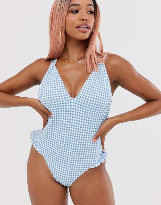 Blue store gingham swimsuit