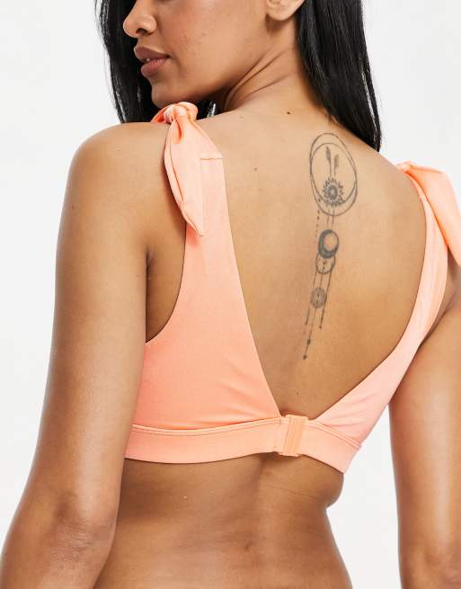 ASOS DESIGN - Fuller Bust - Støttende bikinitop i skinnende orange med skulderbånd, 2 af 4