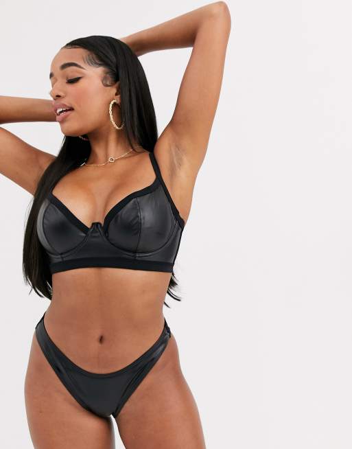 Wet look store bikini asos