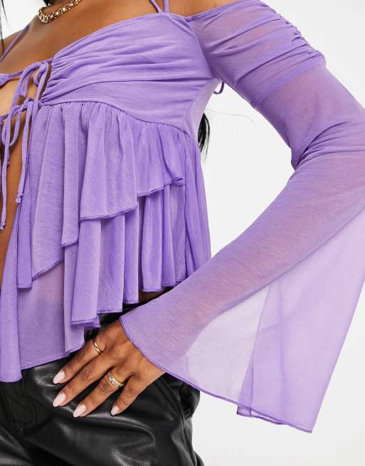 Purple flowy hot sale top