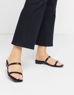 ASOS DESIGN Fulwell minimal mule sandals in black | ASOS