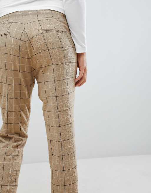 ASOS DESIGN – Funbyxor med smal passform och dragsko i mijdan och stort rutmönster, 3 av 4