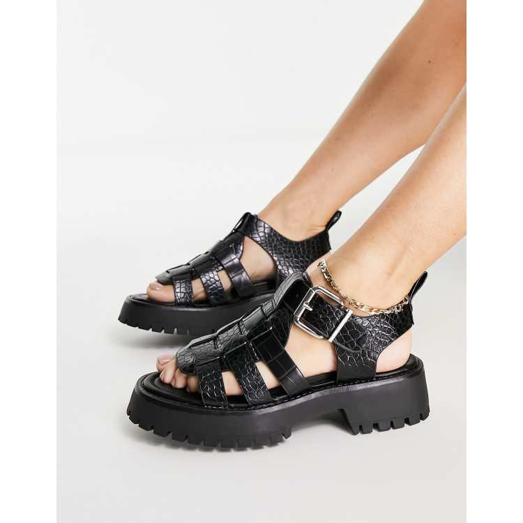 Asos black chunky outlet sandals