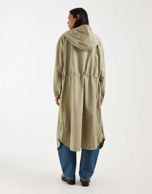 ASOS DESIGN – Funktionaler Longline-Regenmantel in Sandgelb, 3 von 4