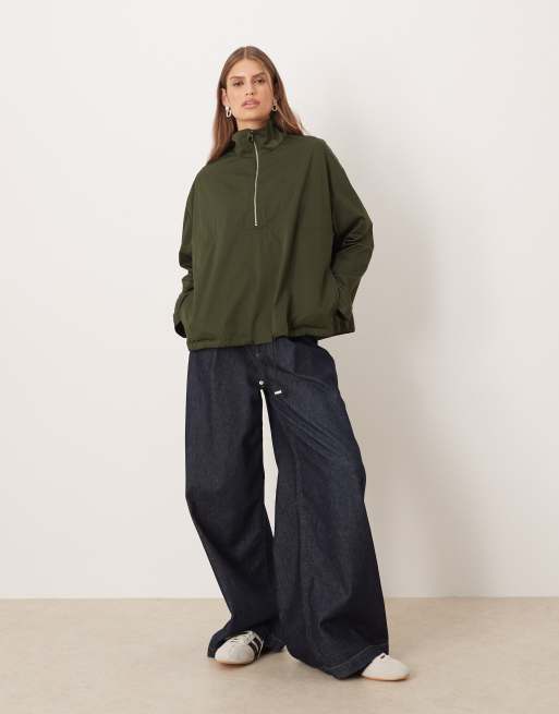 ASOS DESIGN – Funktionsjacke in Khaki mit Stehkragen und Reißverschluss, 4 von 4