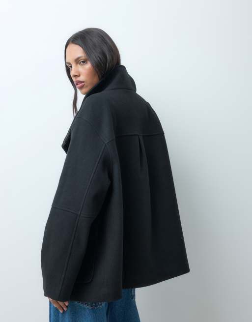 ASOS DESIGN funnel harrington formal jacket in black, 4 of 4