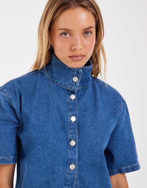 ASOS DESIGN funnel neck denim top co-ord, 2 of 4