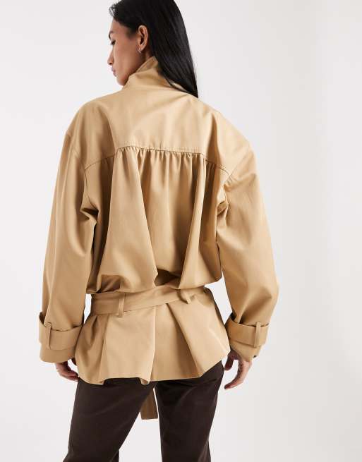 ASOS DESIGN funnel neck drop waist jacket, 4 of 4