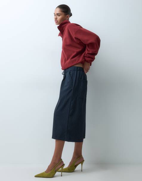 ASOS DESIGN funnel neck half zip pull over polar fleece in burgundy - view 1