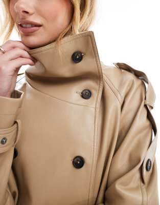 【cornerstone】 HIGH NECK SHORT COATS Double-breasted coat with high neck | Collection 2023 | Subdued