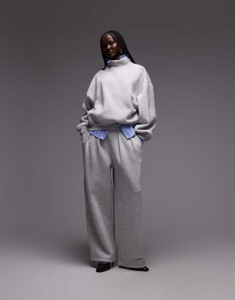 ASOS DESIGN funnel neck long sleeve sweatshirt in grey (part of a set) - view 1