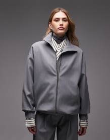 ASOS DESIGN tailored side pleated pants in charcoal