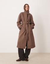 Monki oversized cardigan in chocolate brown