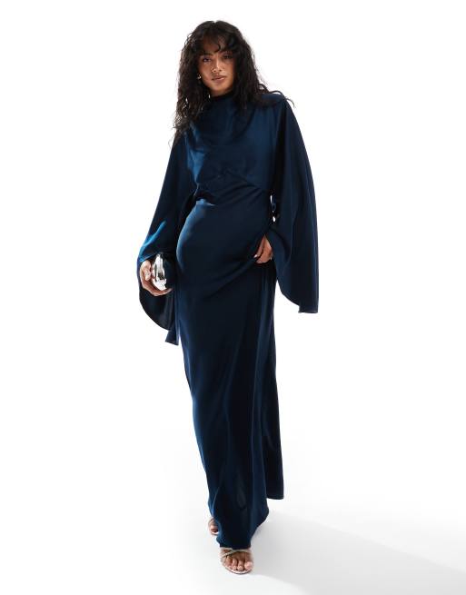 blue and white strapless maxi dress Andres Otalora Sono Veri Strapless Striped Maxi Dress