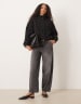 ASOS DESIGN funnel neck sports jacket with gathered hem in plum