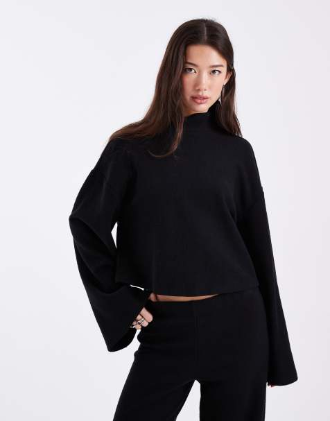 ASOS DESIGN funnel neck supersoft top co ord in black - view 1