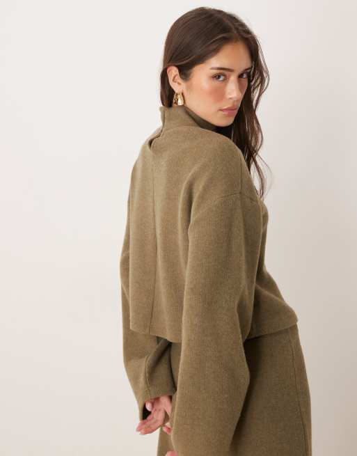 ASOS DESIGN funnel neck supersoft top in olive - part of a set, 4 of 4
