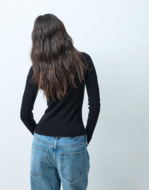 ASOS DESIGN funnel neck top in black, 3 of 4