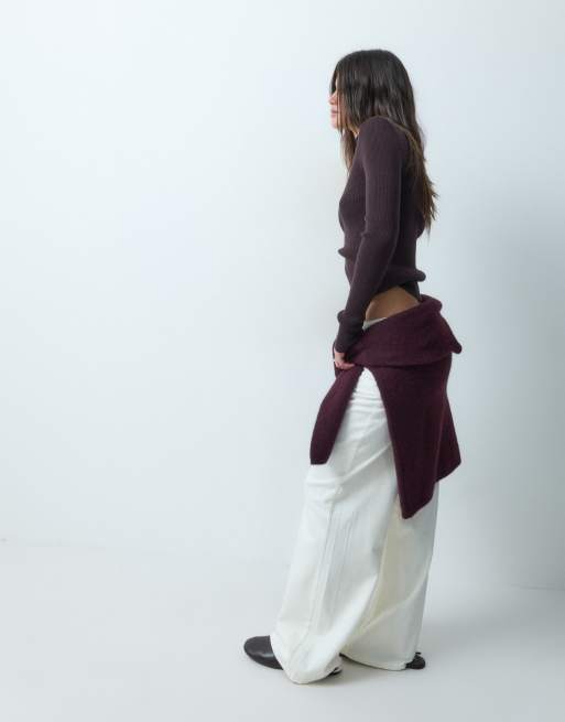 ASOS DESIGN funnel neck top in chocolate, 3 of 4