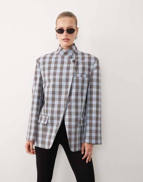 ASOS DESIGN funnel neck wrap blazer in - view 1