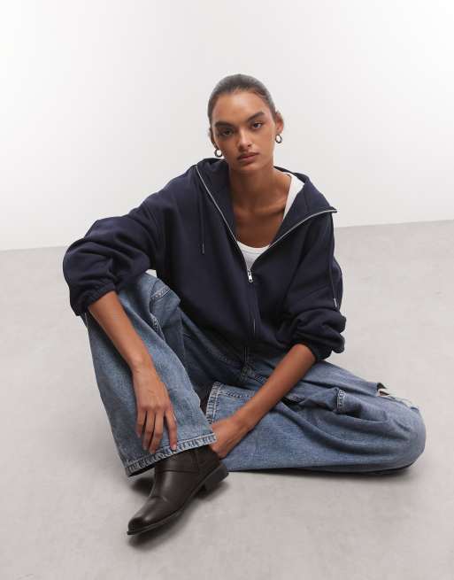 ASOS DESIGN brushback sweat Mix & Match in Navy, 6 of 6