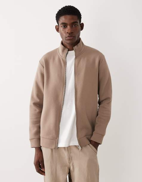 ASOS DESIGN funnel zip through in brown - view 1