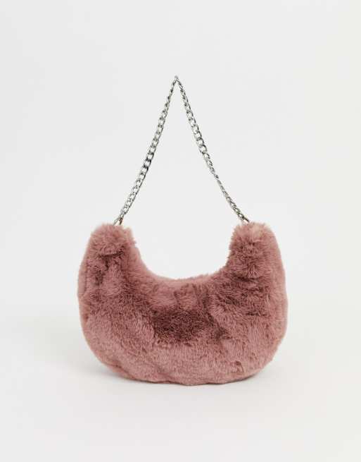 ASOS DESIGN fur 90s hobo shoulder bag