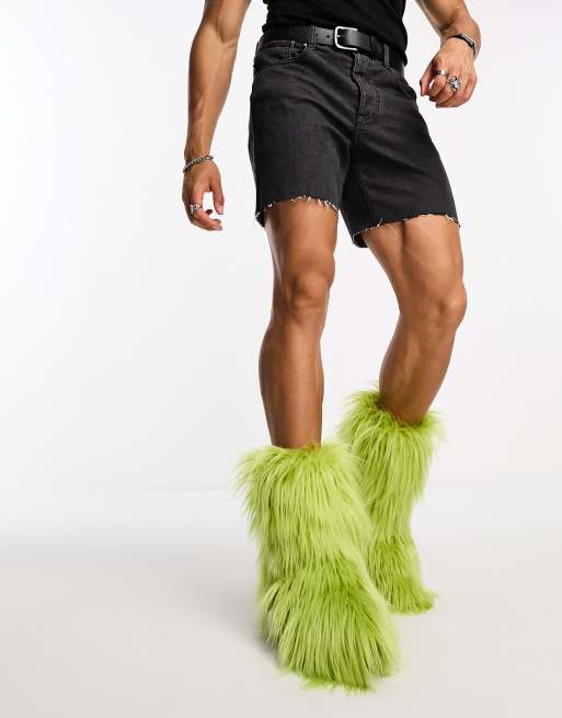 Green 2024 fur boots