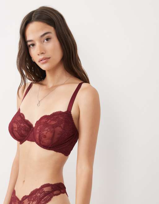 ASOS DESIGN – Lola – Vinrött underklädesset i spets, 6 av 6