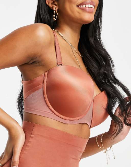 ASOS DESIGN – Fylligare byst – Rosa slät balconette-behå med avtagbara axelband