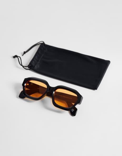 ASOS DESIGN – Fyrkantiga, grova solglasögon med orange glas, 3 av 3