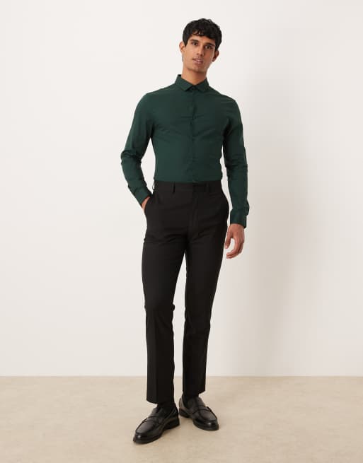 ASOS DESIGN - Fyrregrøn formel skinny-skjorte, 2 af 5