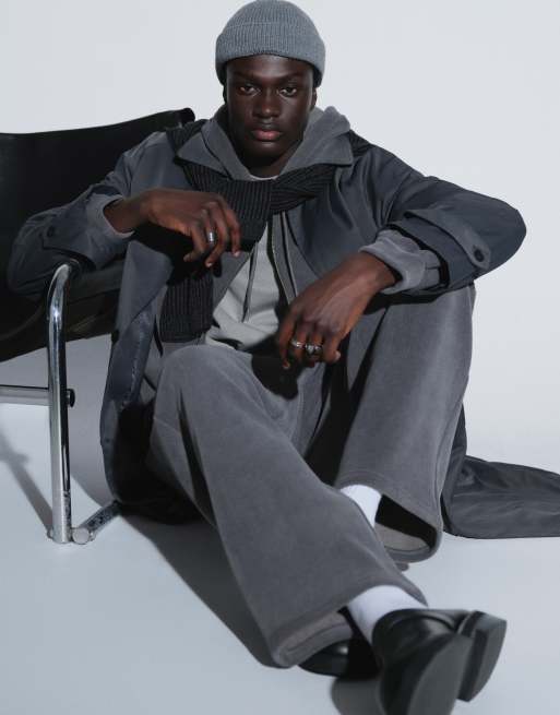 ASOS DESIGN - gabardina extragrande en gris carbón, 3 de 9