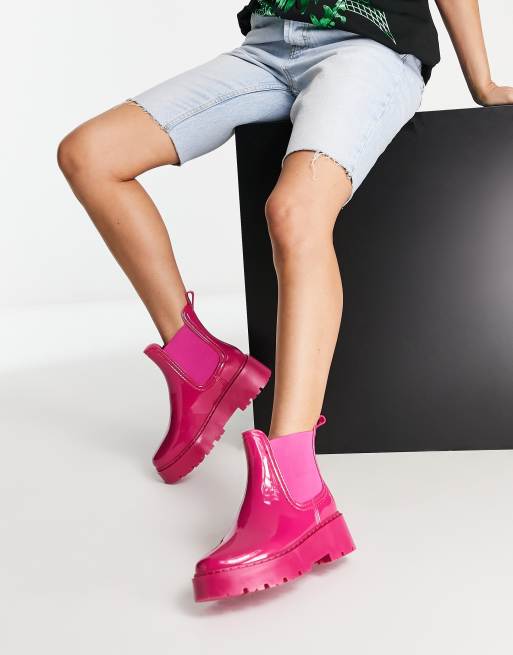 ASOS DESIGN - Gadget - Bottes de pluie Chelsea chunky - Rose vif, 4 de 4